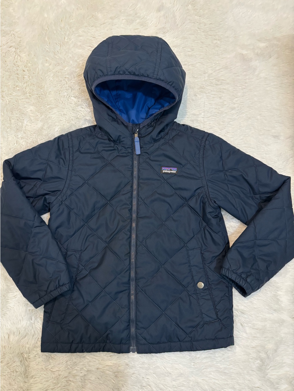 Patagonia Kid Puffer Jacket Size Small 7-8 Navy